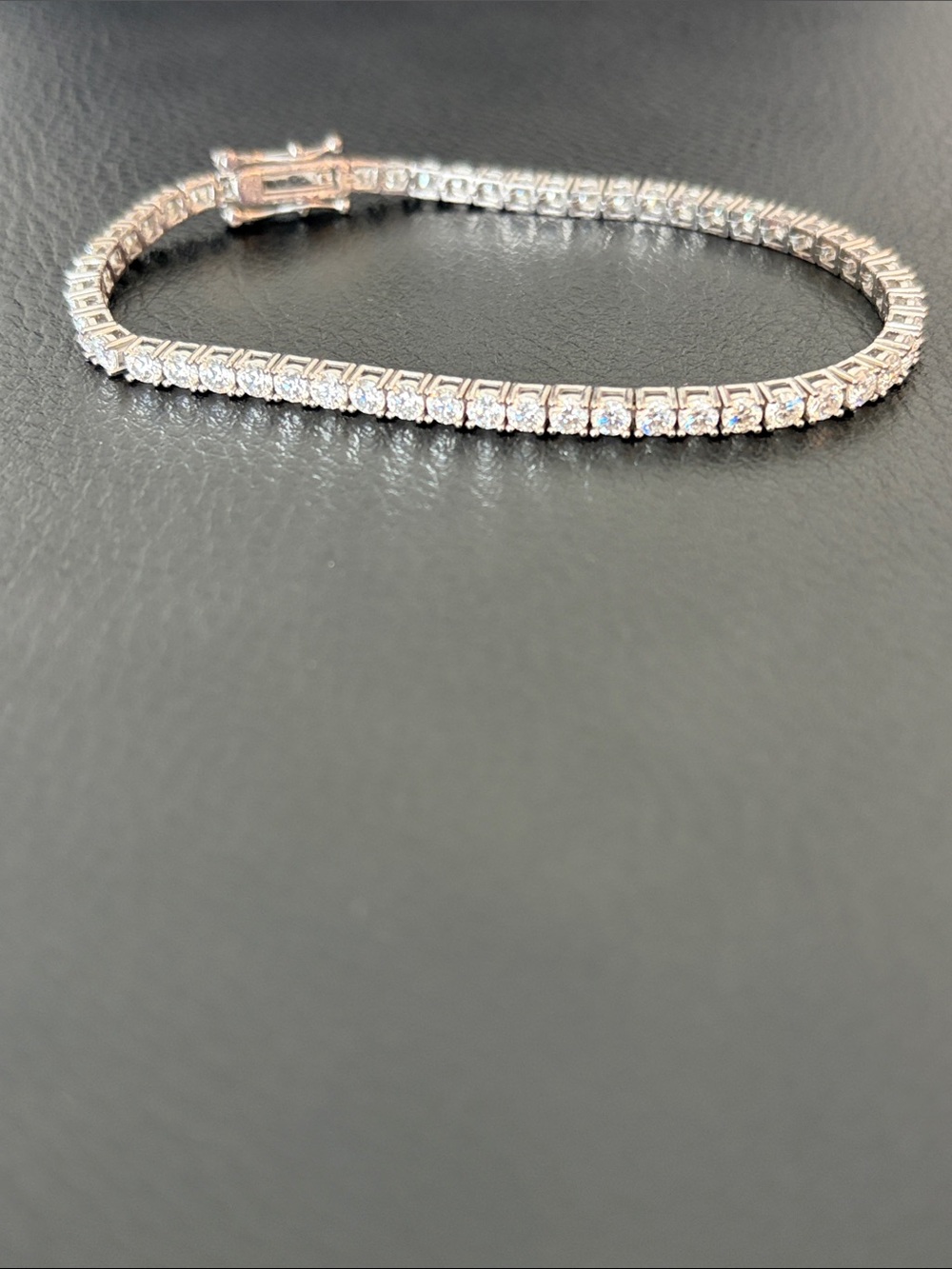 Elegant Silver Tennis Bracelet with Clear Stones